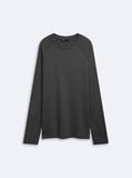 Regular Fit Reglan Kollu Basic Gri Sweatshırt