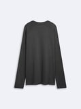Regular Fit Reglan Kollu Basic Gri Sweatshırt