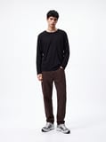 Regular Fit Flamlı Basic Antrasit Sweatshırt