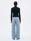 Slim Fit Ribanalı Uzun Kollu Siyah Sweatshırt