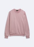 Regular Fit Sign Baskılı Bisiklet Yaka Pembe Sweatshırt
