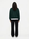Relaxed Fit Yazı Baskılı Yeşil Sweatshırt