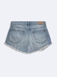 Alısıa Mini Distressed Mid Indigo Jean Şort