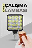 16 Led Off Road Çalışma Ve Sis Lambası 48watt 12-24v Farklı Yanış Modlarına Sahip Kumandalı Set
