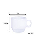 DeepCraft Stantlı 4'lü Fincan Seti Çıkmaz Baskılı Puantiyeli Desenli 4 Adet Fincan Seti 190 ml