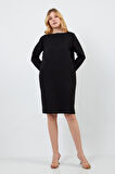 Omuz Detaylı Yanden Cepli Elbise