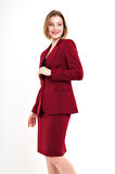 Bordo Ceket Etek Takım
