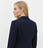 Lacivert Kaşe Kruvaze Ceket