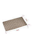 Efe Mark Premium Serisi Banyo - Küvet İçi Kaydırmaz Vantuzlu Oluklu Desenli Diktördgen Paspas 67,5 x 34,5 cm Krem