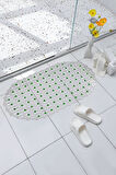 Efe Mark Eko Serisi Banyo - Küvet İçi Kaydırmaz Vantuzlu Oluklu Oval Paspas 63 x 34 cm, Yeşil