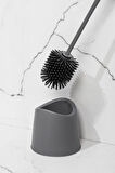 Porsima SB-776 Silikon Wc Tuvalet Banyo Fırçası Klozet Fırçası Antrasit