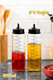 Porsima 4328 2 Li Kapaklı Ölçekli Cam Yağlık Sirkelik 500ml