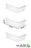 Porsima 3184 3 Adet Kapaklı Dolap İçi ve Buzdolabı İçi Düzenleyici Banyo Mutfak Organizeri 6 Litre