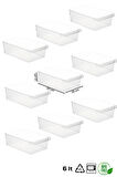 Porsima 3184 9 Adet Kapaklı Dolap İçi ve Buzdolabı İçi Düzenleyici Banyo Mutfak Organizeri 6 Litre