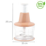 Porsima 232-1 Basmalı Pratik El Rondosu 3 Bıçaklı Blender Doğrayıcı 1000ml Pembe