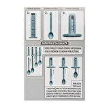 Porsima 4362 Kaydırmalı Kaşıklı Baharatlık Seti 6' lı Şeffaf - Cappucino