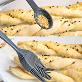 Porsima 4364 7 li Kaydırmalı Kaşıklı Sızdırmaz Kapaklı Etiketli Baharatlık Seti - Saklama Kabı Antrasit