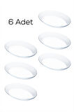 Paşabahçe 10336 6lı Oval Servis Tabak Seti - Şeffaf Cam Sunum Tabakları 25x33 cm