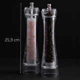 Porsima 5915366 Baharat Öğütücü 2li Set Değirmen Baharat Değirmeni El Değirmeni Tuz Karabiber Öğütücü Baharatlık