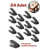 Porsima 5302 24lü Ayakkabı Rampası Ayakkabı Düzenleyici Dolap İçi Organizer- Siyah