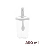 Porsima 4365 7 li Kaydırmalı Kaşıklı Sızdırmaz Kapaklı Etiketli Baharatlık Seti - Saklama Kabı Beyaz