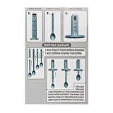 Porsima 4366 7 li Kaydırmalı Kaşıklı Sızdırmaz Kapaklı Etiketli Baharatlık Seti - Saklama Kabı Cappuccino