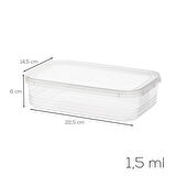 Porsima 4363-30 Kendinden Kapaklı Derin Dondurucuya Uygun 30 Adet Saklama Kabı Hava Almaz Düzenleyici 1,5 lt