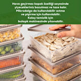 Porsima 5307 8 li 1 Lt Buzdolabı ve Difriz Düzenleyici Saklama Kabı Seti - BPA İçermez, Mikrodalga Uyumlu, Kapaklı, Gıda Saklama Kabı, Kapicino