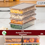 Porsima 5309 4 lü 2 Lt Buzdolabı ve Difriz Düzenleyici Saklama Kabı Seti - BPA İçermez, Mikrodalga Uyumlu, Kapaklı, Gıda Saklama Kabı, Kapicino