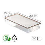 Porsima 5309 4 lü 2 Lt Buzdolabı ve Difriz Düzenleyici Saklama Kabı Seti - BPA İçermez, Mikrodalga Uyumlu, Kapaklı, Gıda Saklama Kabı, Kapicino