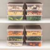 Porsima 5311 12 li 2 Lt Buzdolabı ve Difriz Düzenleyici Saklama Kabı Seti - BPA İçermez, Mikrodalga Uyumlu, Kapaklı, Gıda Saklama Kabı, Kapicino