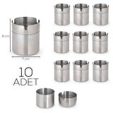 Porsima ETN-236 Large 10 lu Paslanmaz Çelik Metal Kül Tablası - Kapaklı Rüzgar Geçirmez Küllük