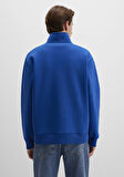 Yarı Fermuarlı Mavi Logo Baskılı Mavi Sweatshirt 0S10585-70907