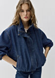 Mira Dark Blue Icon Bomber Jean Ceket 1121058-A3354