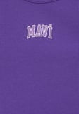 Mavi Logo Baskılı Mor Atlet 7610336-70909