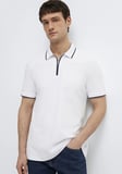 Yarı Fermuarlı Beyaz Polo Tişört 0613367-620