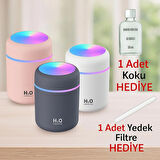 Lascaris 300 ml Ultrasonik Gri Ledli Oda ve Araç Için Hava Nemlendirici Buhar Makinesi ve Aroma Difüzörü