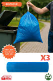 Premium Büzgülü Orta Boy Çöp Poşeti 55x60 cm 3x20 Adet Ev Mutfak İş Ofis Avantajlı Ekonomik Paket