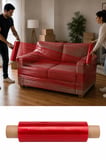 El Tipi Kırmızı Streç Film Mobilya Eşya Koli Palet Paket Taşıma Sarma Koruma 40 cm x 300 m 23 Mikron