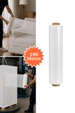 El Tipi Beyaz Streç Film Mobilya Eşya Koli Palet Paket Taşıma Sarma Koruma 40 cm x 100 m 23 Mikron