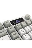 Hawk Gaming HK258WG Membrane LCD RGB Kablosuz/Bluetooth Beyaz Mavi Full Türkçe Gaming Klavye
