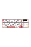 Hawk Gaming HK258WP Membrane LCD RGB Kablosuz/Bluetooth Beyaz Pembe Full Türkçe Gaming Klavye