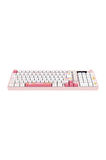 Hawk Gaming HK258WP Membrane LCD RGB Kablosuz/Bluetooth Beyaz Pembe Full Türkçe Gaming Klavye