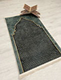 Seccade Saçaklı (lateks Taban) 75x125 Ebat - Yeşil