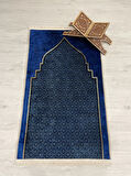 Seccade Saçaklı (lateks Taban) 75x125 Ebat - Lacivert