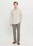 Altınyıldız Classics Lastikli Bel Duble Paça Slim Fit Vizon Erkek Pantolon ACE001261366_VIZ