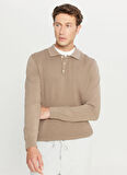 Altınyıldız Classics Polo Yaka Standart Vizon Erkek Kazak ACE049261279_VIZ