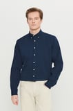 Comfort Fit Rahat Kesim Düğmeli Yaka Kadife Gömlek