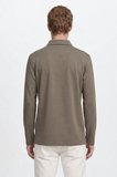 Pamuklu Slim Fit Dar Kesim Polo Yaka Uzun Kollu Esnek Tişört