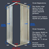 UBM Duşakabin Krom Kare Mika Camlı 100x100 (Teknesiz)